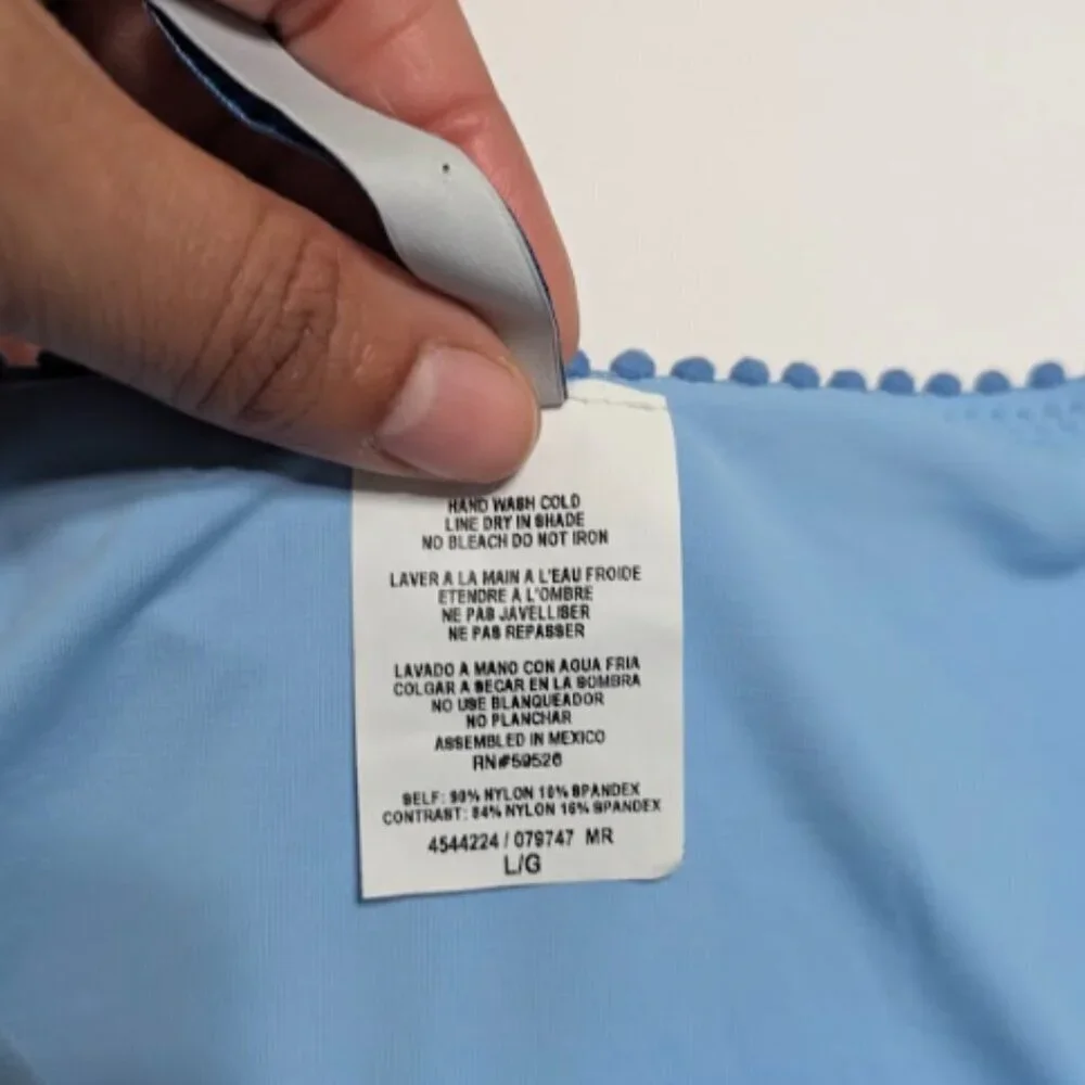 Isabella Rose Women’s Size Large Crochet Bikini Bottoms Blue Side Tie-NWOT - Picture 7 of 10